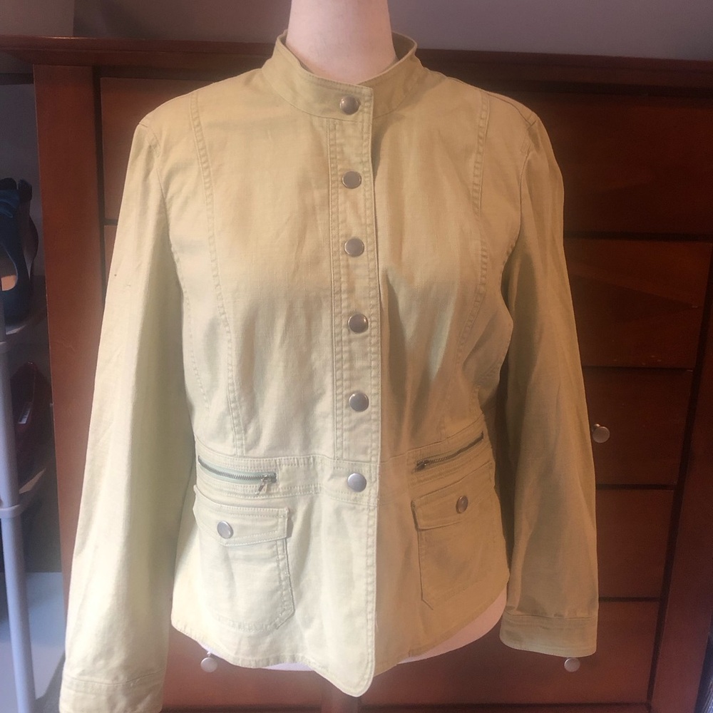 Style & Co. Light Olive Button-Front Utility Jacket